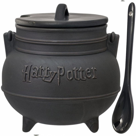 Harry Potter Iron Cast Style Cauldron Ceramic Mug w/ Spoon